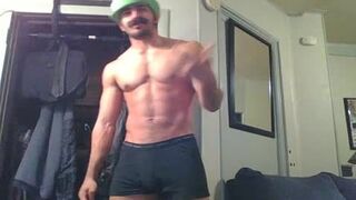 beautiful straight Hunk Disguised As Luigi Shows Off And Plays With A Fleshlight