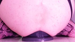 Playing with a huge 10 cm diameter anal plug in my ass