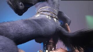 Furry Femboy x Monster Cock 3D