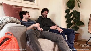 straight friend jerks best buddy first time - got caught by roommate