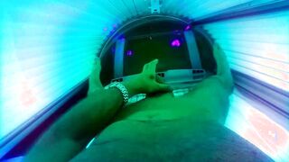 Justa9er Playing Around In Tanning Bed with My Big White Cock